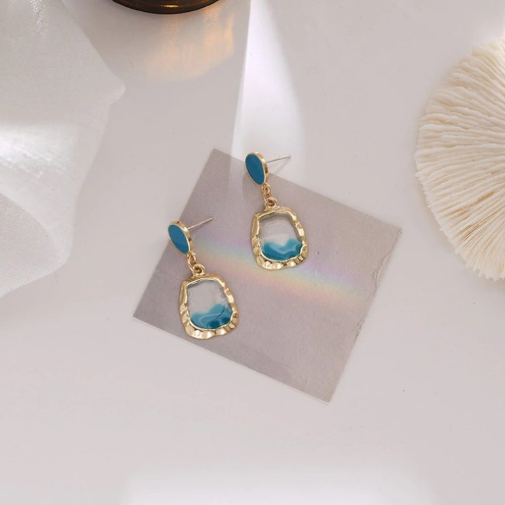 Teal Ombre' Earrings - Picture 2 of 3